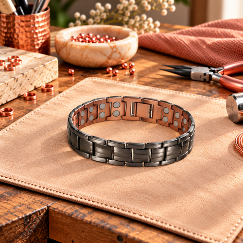 Obsidian Heren Koper Armband