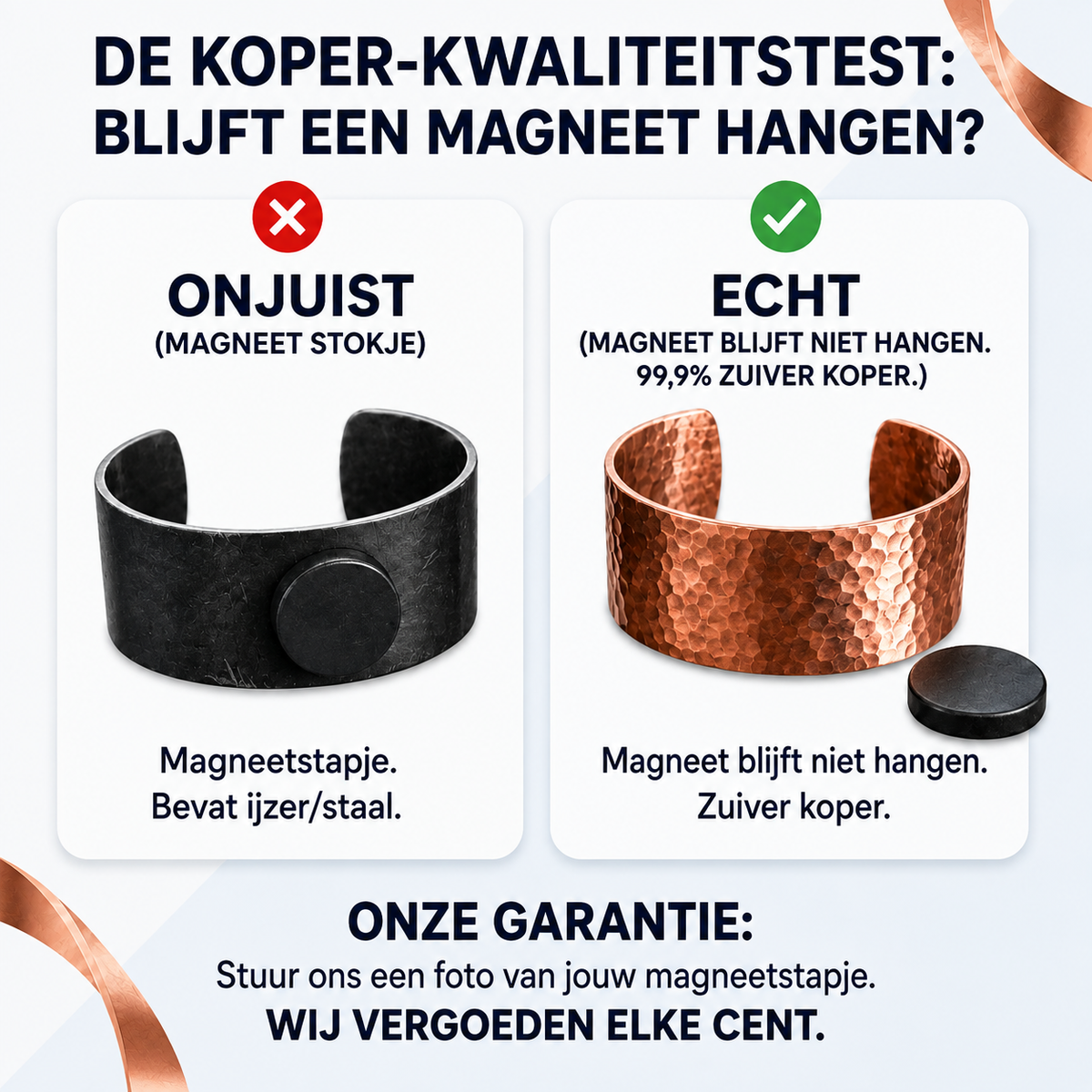 Koperen oorhangers in de vorm van een poor